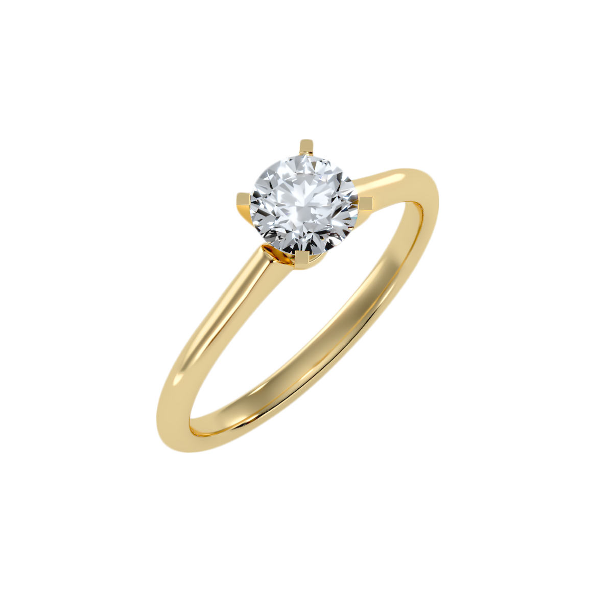 3 Ct Round Moissanite Cathedral Solitaire Engagement Ring In 925 Sterling Silver - Four