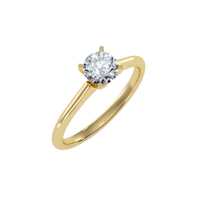 3 Ct Round Moissanite Cathedral Solitaire Engagement Ring In 925 Sterling Silver - Four