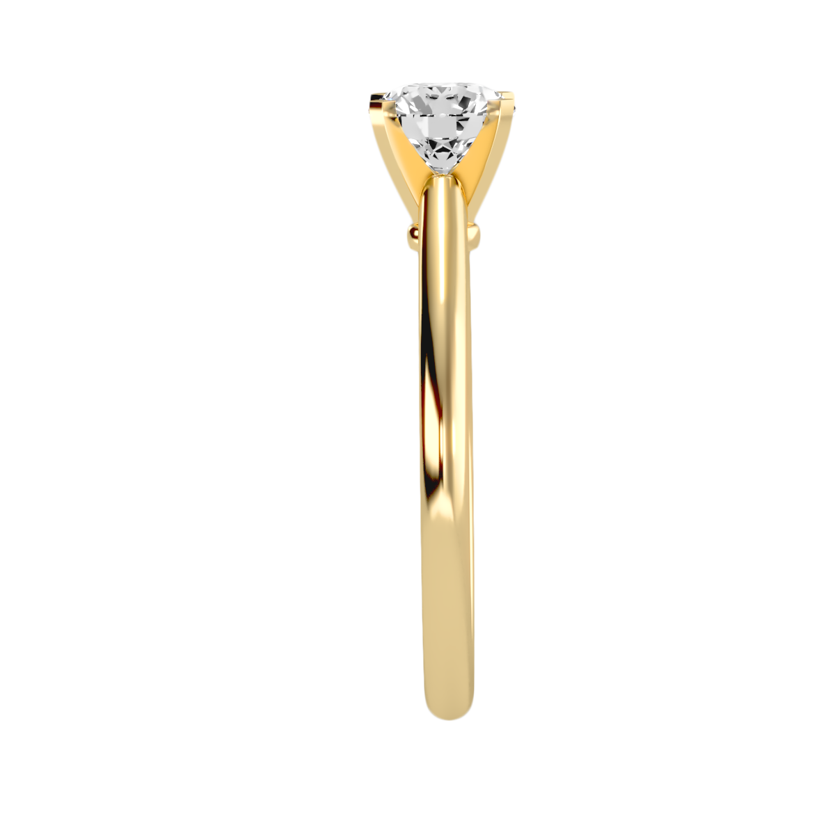 3 Ct Round Moissanite Cathedral Solitaire Engagement Ring In 925 Sterling Silver - Five