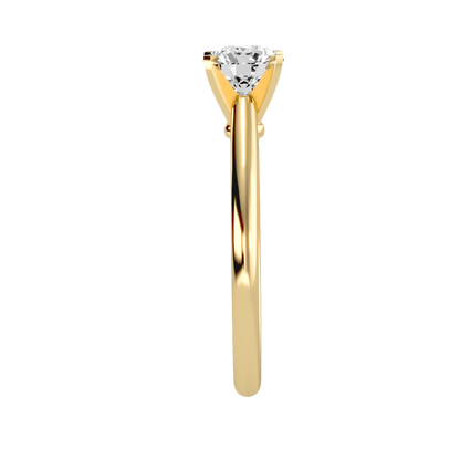 3 Ct Round Moissanite Cathedral Solitaire Engagement Ring In 925 Sterling Silver - Five