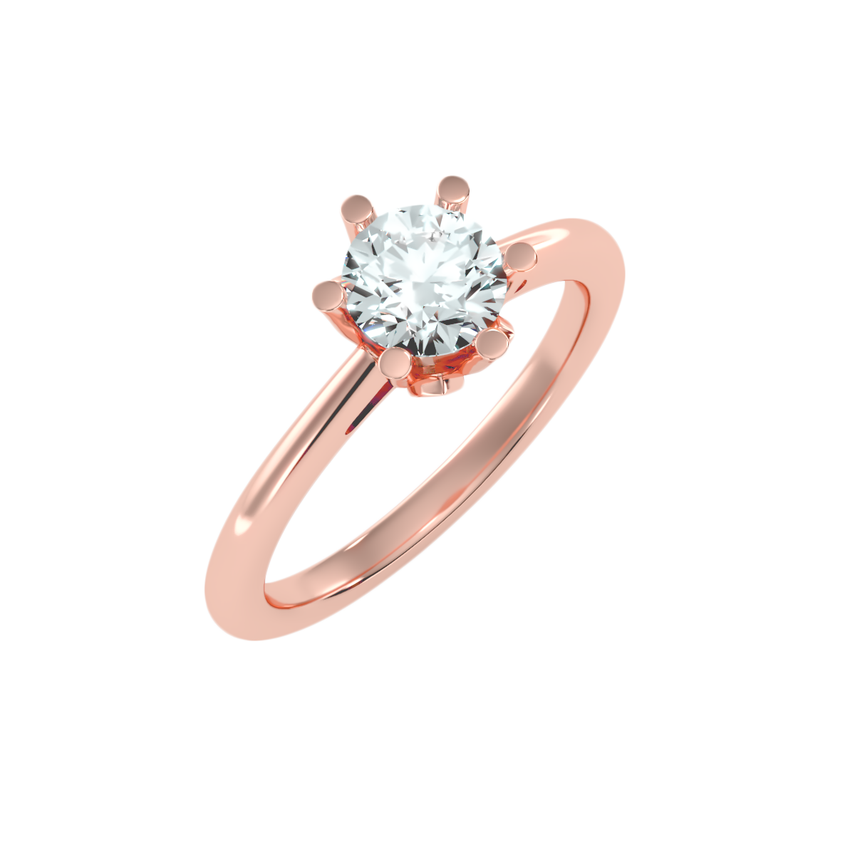 1 Ct Classic 6 Prong Solitaire Moissanite Engagement Ring in 925 Sterling Silver