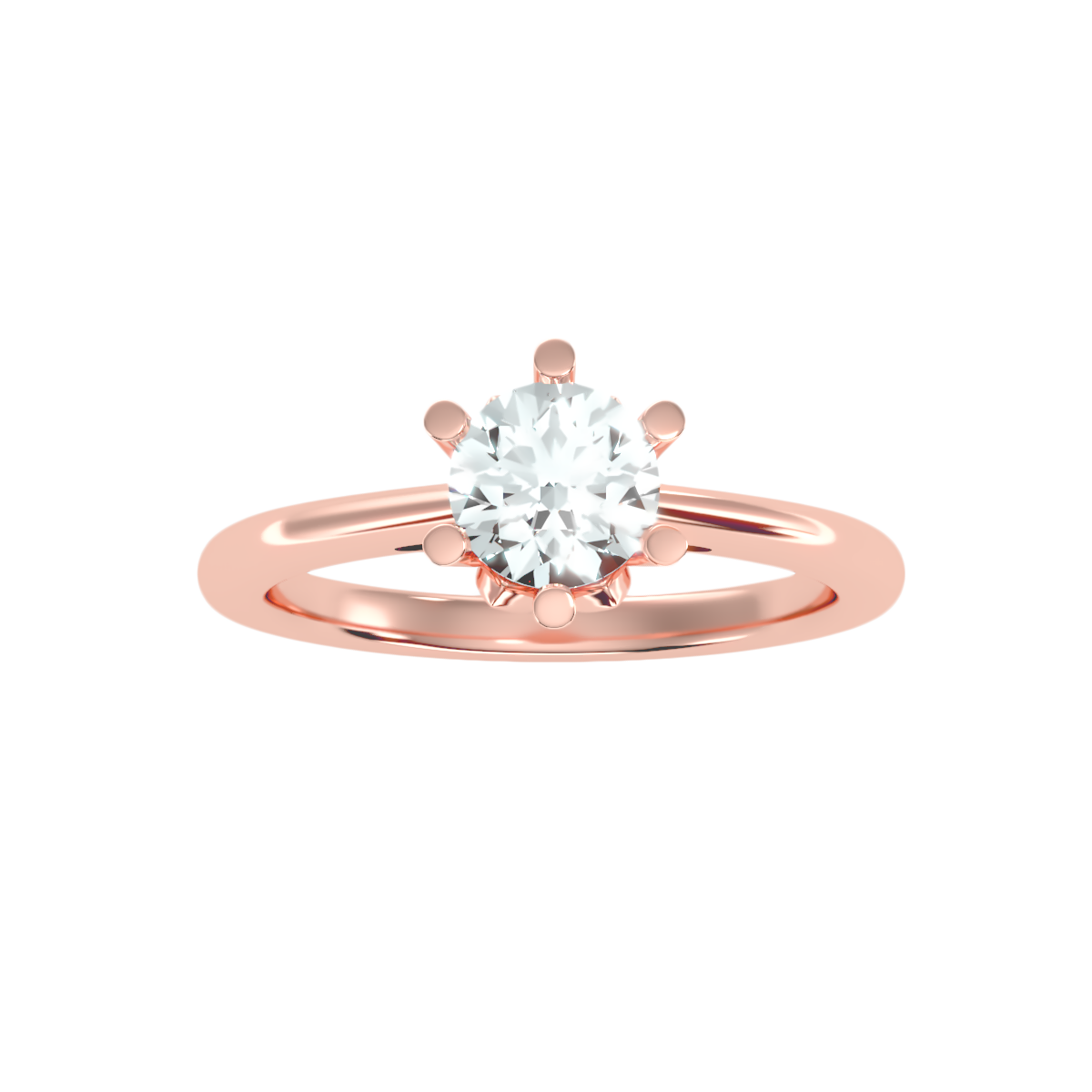 1 Ct Classic 6 Prong Solitaire Moissanite Engagement Ring in 925 Sterling Silver
