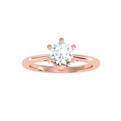 1 Ct Classic 6 Prong Solitaire Moissanite Engagement Ring in 925 Sterling Silver