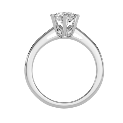 1 Ct Classic 6 Prong Solitaire Moissanite Engagement Ring in 925 Sterling Silver