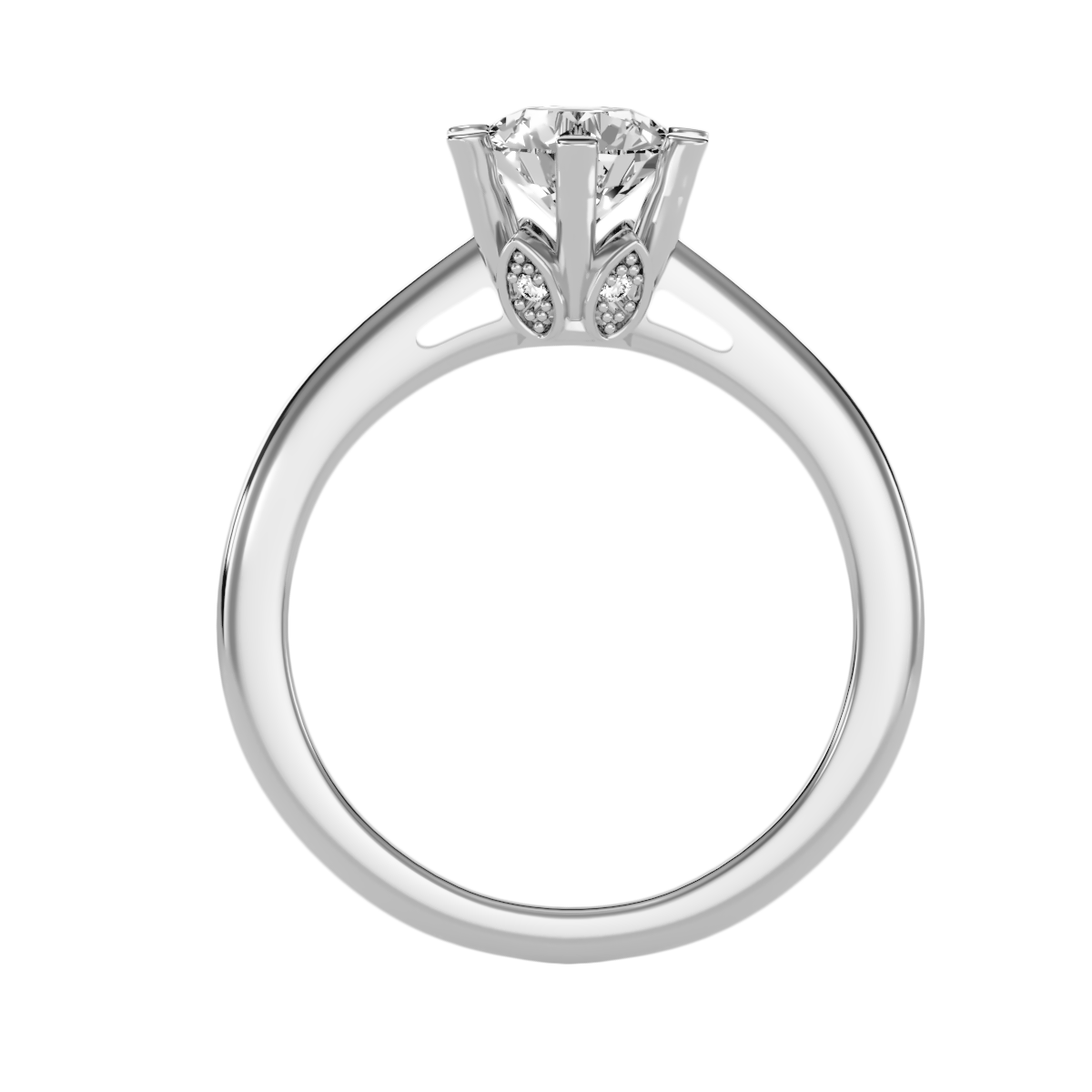3 Ct Classic 6 Prong Solitaire Moissanite Engagement Ring In 925 Sterling Silver - Seven