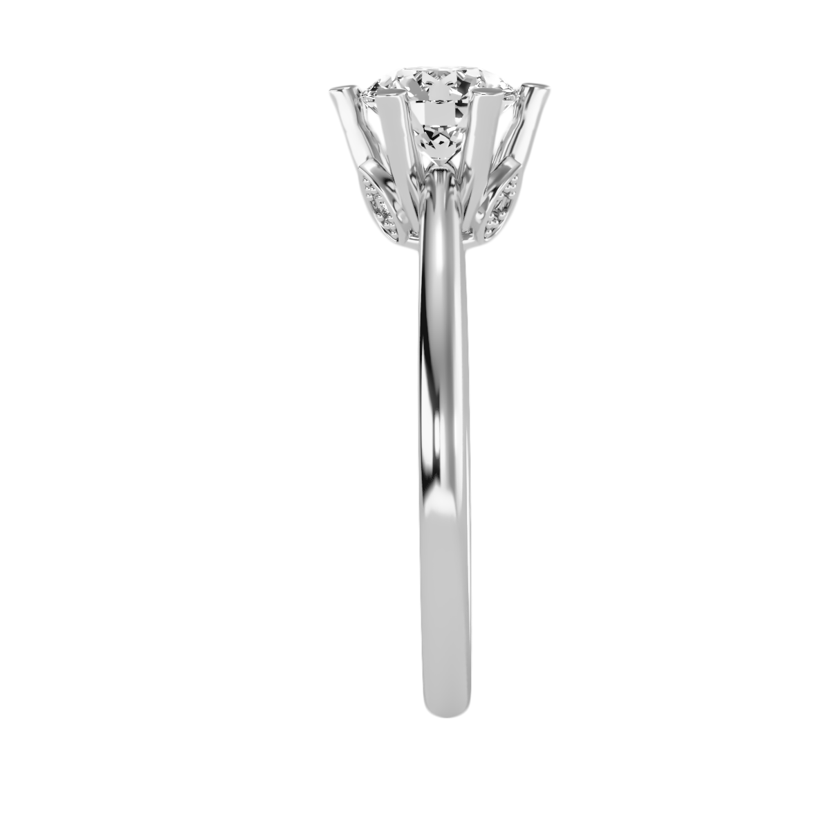 2 Ct. Classic Six Prong Solitaire Moissanite Engagement Ring In 925 Sterling Silver - Nine