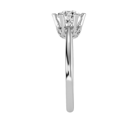 2 Ct. Classic Six Prong Solitaire Moissanite Engagement Ring In 925 Sterling Silver - Nine