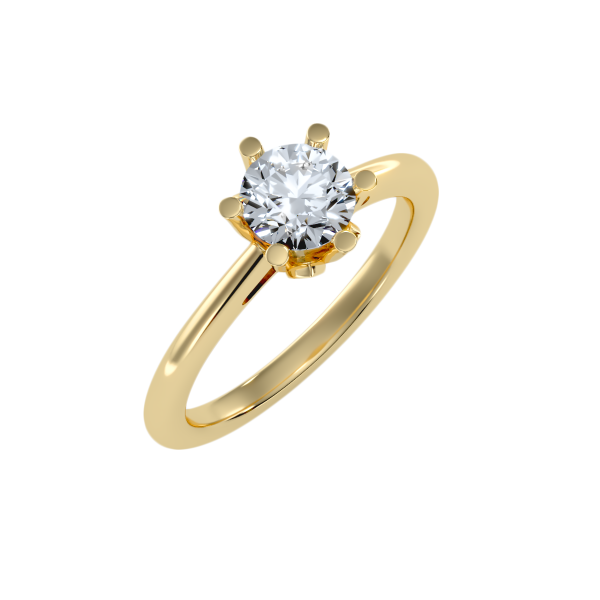 2 Ct. Classic Six Prong Solitaire Moissanite Engagement Ring In 925 Sterling Silver - Twelve