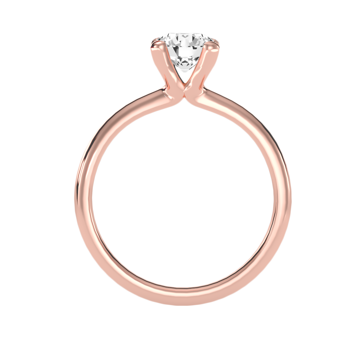 3 Ct Round Moissanite Four Prong Solitaire Engagement Ring In 925 Sterling Silver - Six