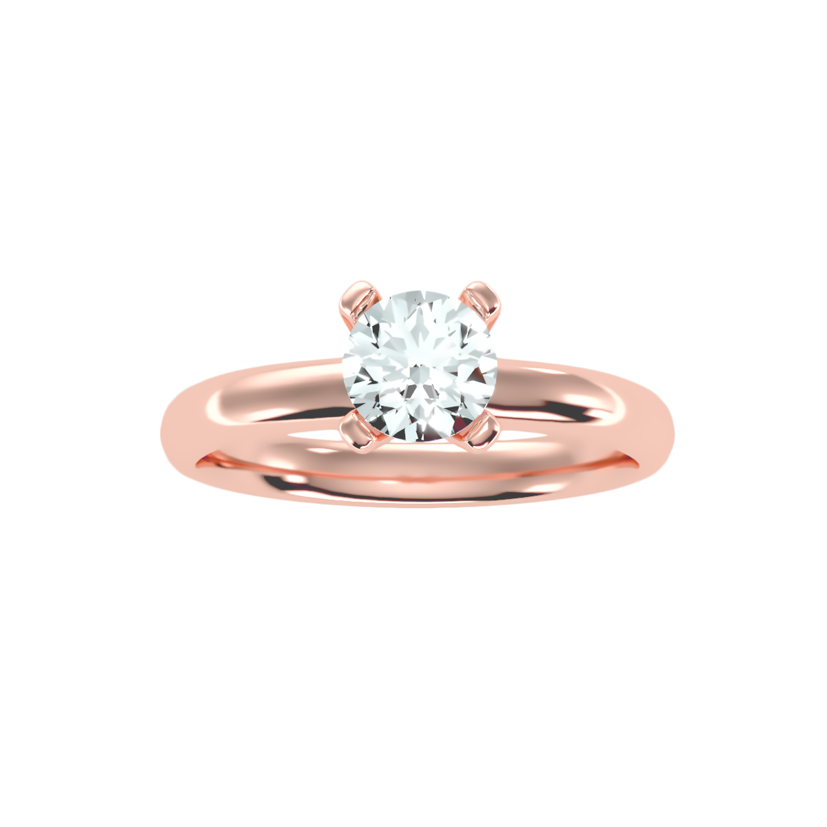 3 Ct Round Moissanite Four Prong Solitaire Engagement Ring In 925 Sterling Silver - Nine