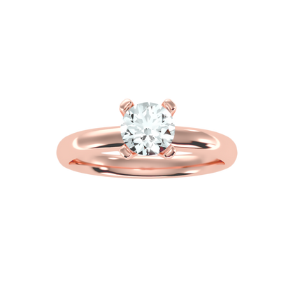 3 Ct Round Moissanite Four Prong Solitaire Engagement Ring In 925 Sterling Silver - Nine