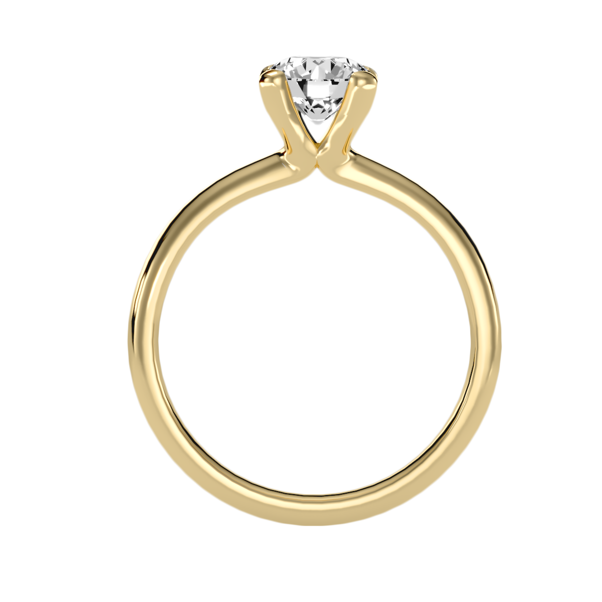 3 Ct Round Moissanite Four Prong Solitaire Engagement Ring In 925 Sterling Silver - Three