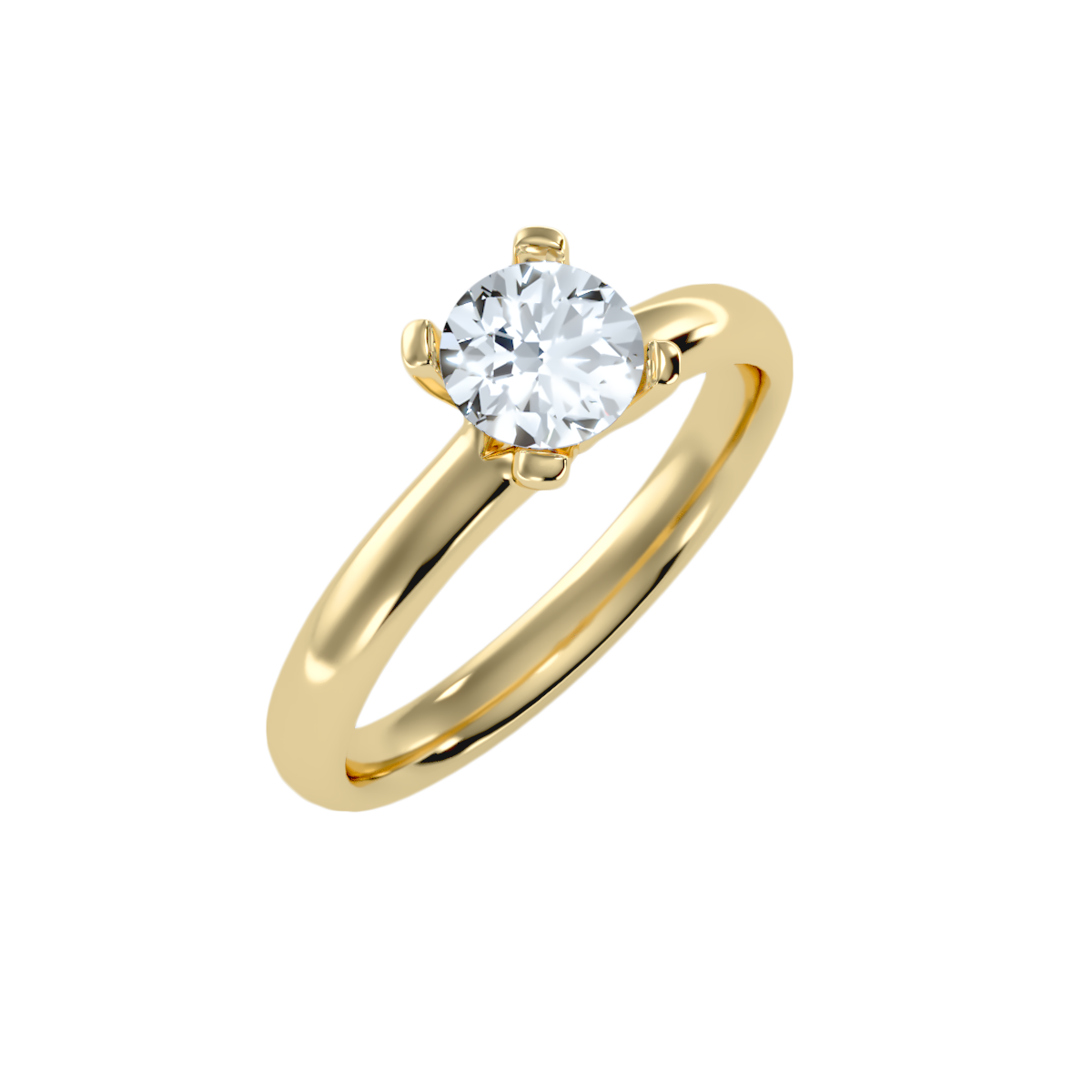 3 Ct Round Moissanite Four Prong Solitaire Engagement Ring In 925 Sterling Silver - Four