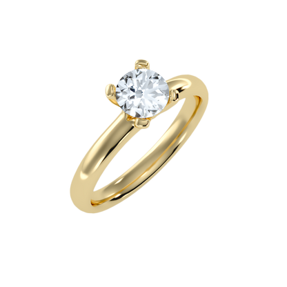 3 Ct Round Moissanite Four Prong Solitaire Engagement Ring In 925 Sterling Silver - Four