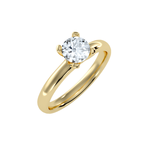 3 Ct Round Moissanite Four Prong Solitaire Engagement Ring In 925 Sterling Silver - Four
