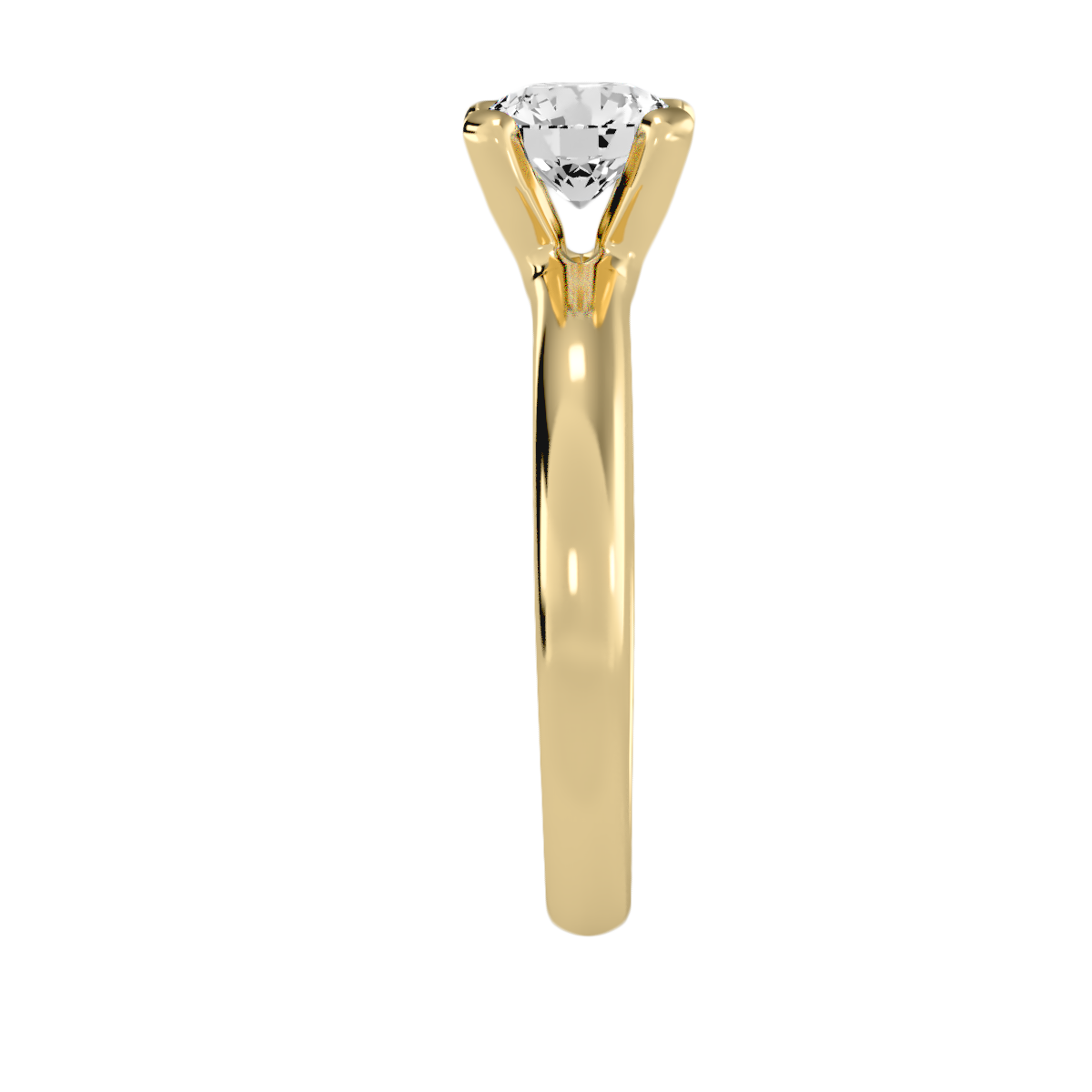 3 Ct Round Moissanite Four Prong Solitaire Engagement Ring In 925 Sterling Silver - Five