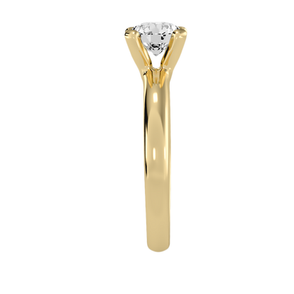 3 Ct Round Moissanite Four Prong Solitaire Engagement Ring In 925 Sterling Silver - Five