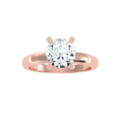 1Ct. Classic Solitaire Moissanite Engagement Ring in 925 Sterling Silver