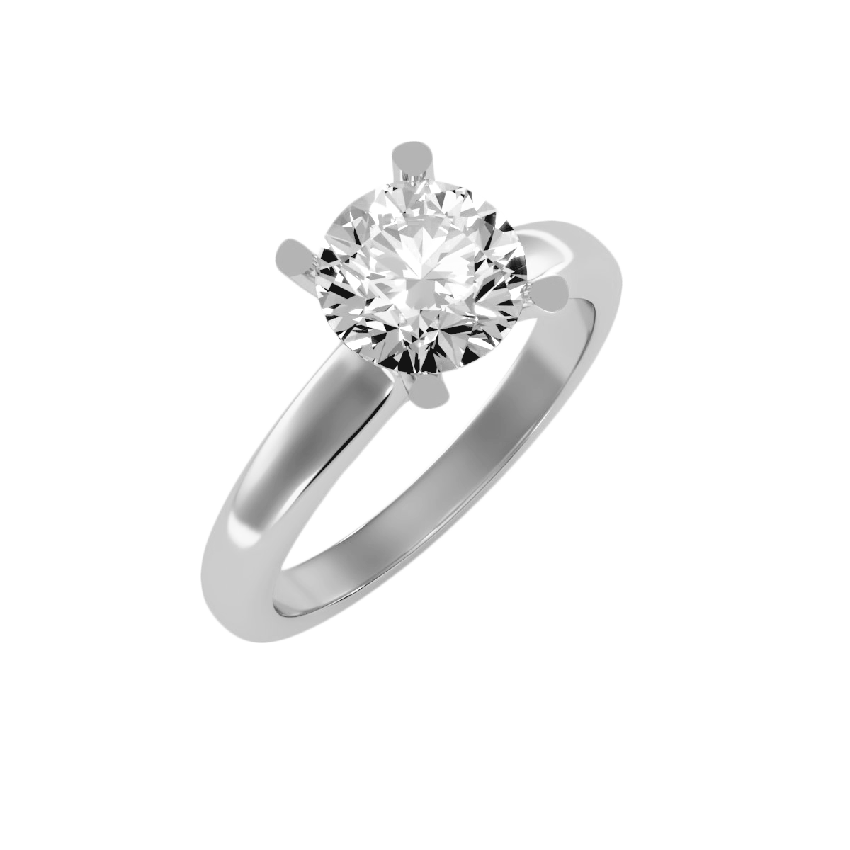 1Ct. Classic Solitaire Moissanite Engagement Ring in 925 Sterling Silver