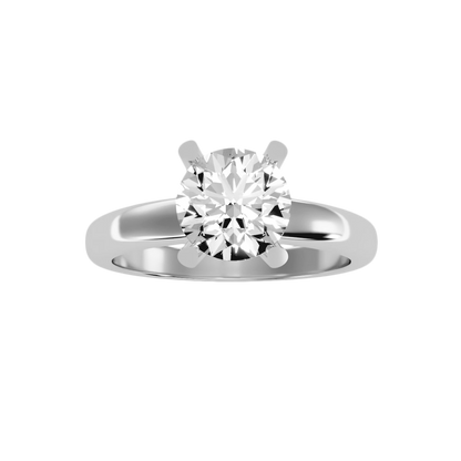 1Ct. Classic Solitaire Moissanite Engagement Ring in 925 Sterling Silver
