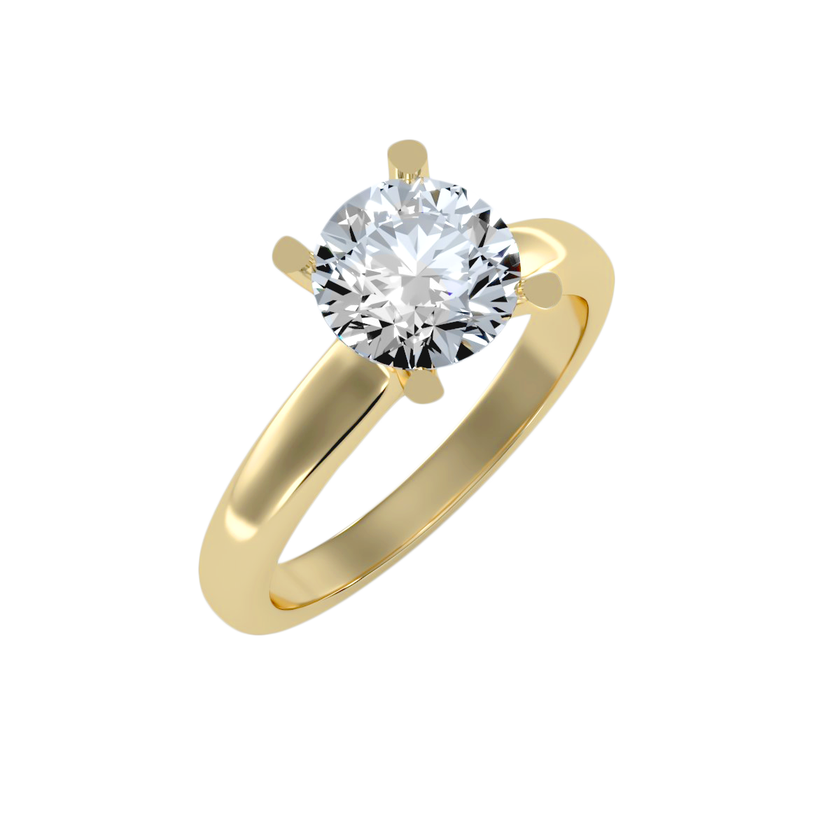 1Ct. Classic Solitaire Moissanite Engagement Ring in 925 Sterling Silver