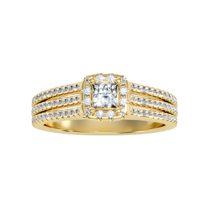 Rustic Halo Solitaire Ring - Eleven