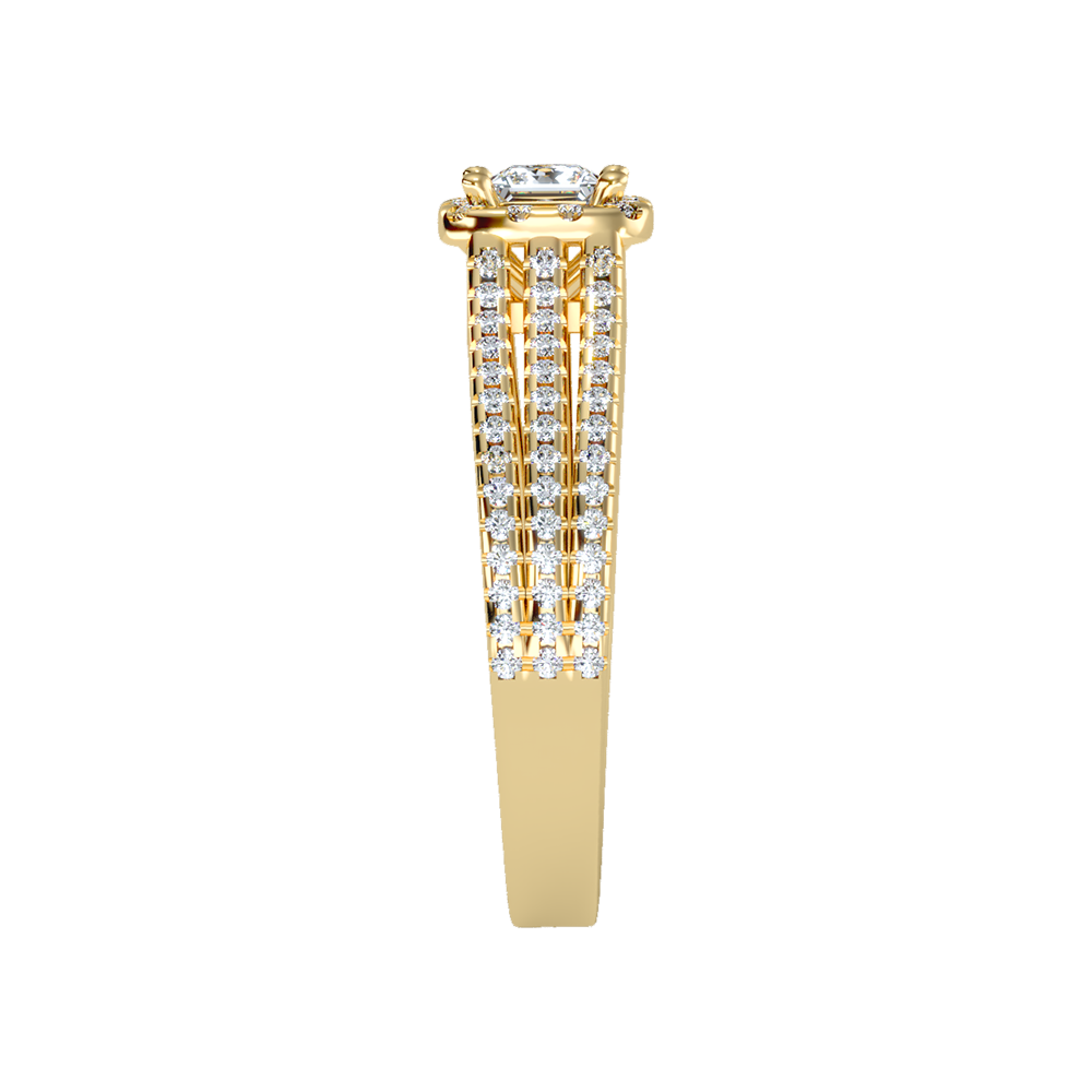 Rustic Halo Solitaire Ring - Twelve
