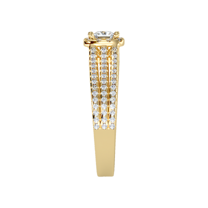 Rustic Halo Solitaire Ring - Twelve