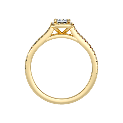 Rustic Halo Solitaire Ring In 925 Sterling Silver - Thirteen