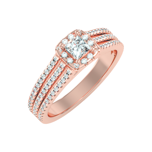 Rustic Halo Solitaire Ring - Two