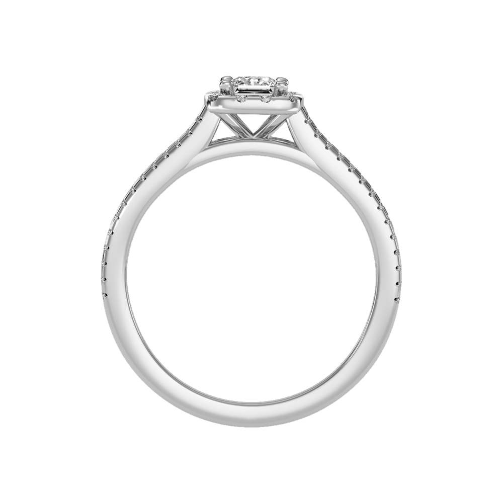 Rustic Halo Solitaire Ring - Nine