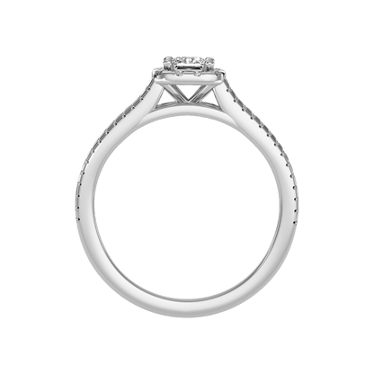 Rustic Halo Solitaire Ring - Nine