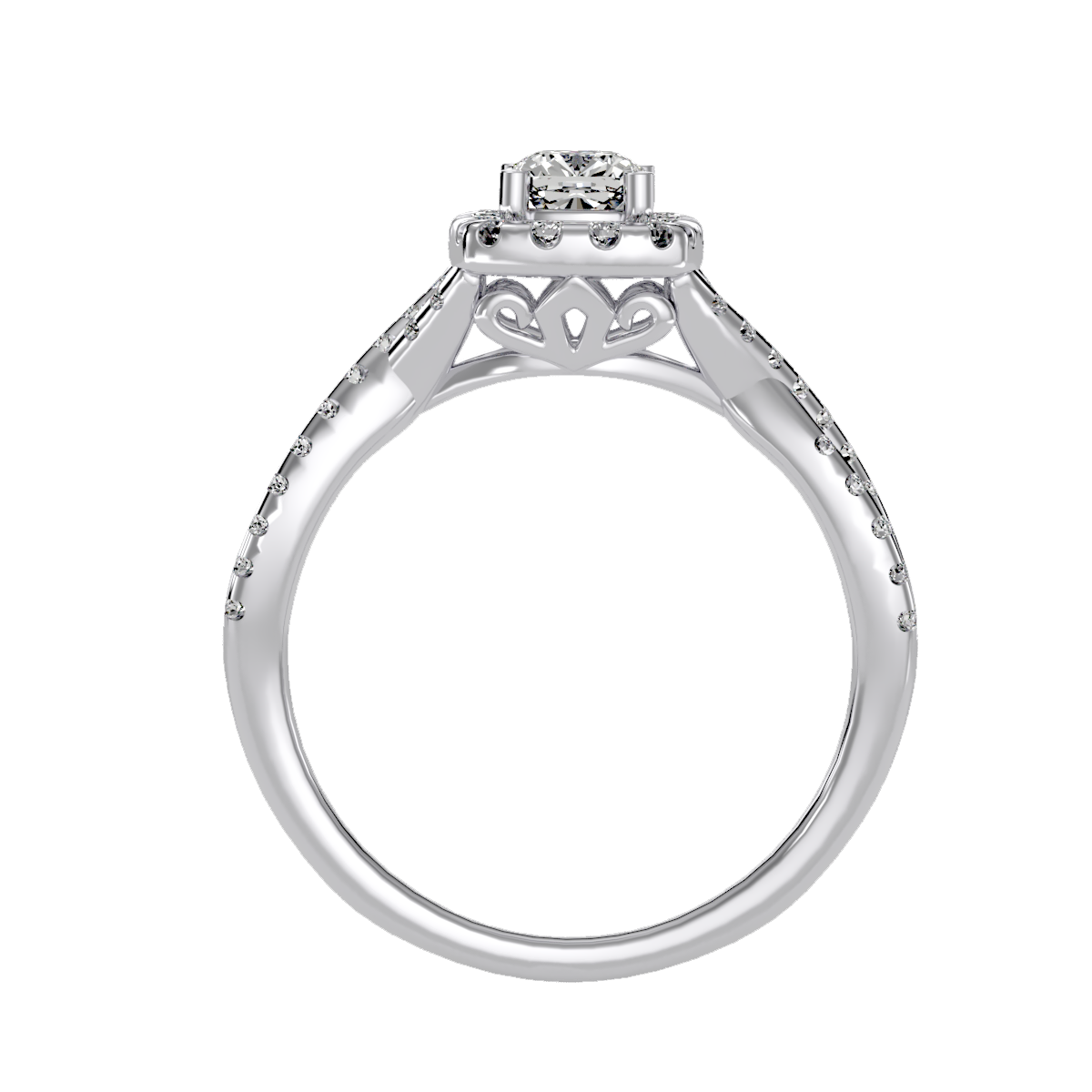 Rose Gold Cushion Halo Diamond Engagement Ring With Filigree Detail - Six