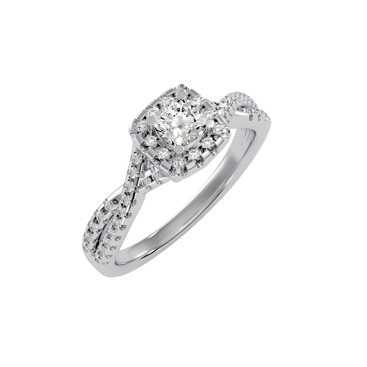 Rose Gold Cushion Halo Diamond Engagement Ring With Filigree Detail - Seven