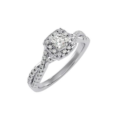 Rose Gold Cushion Halo Diamond Engagement Ring With Filigree Detail - Seven
