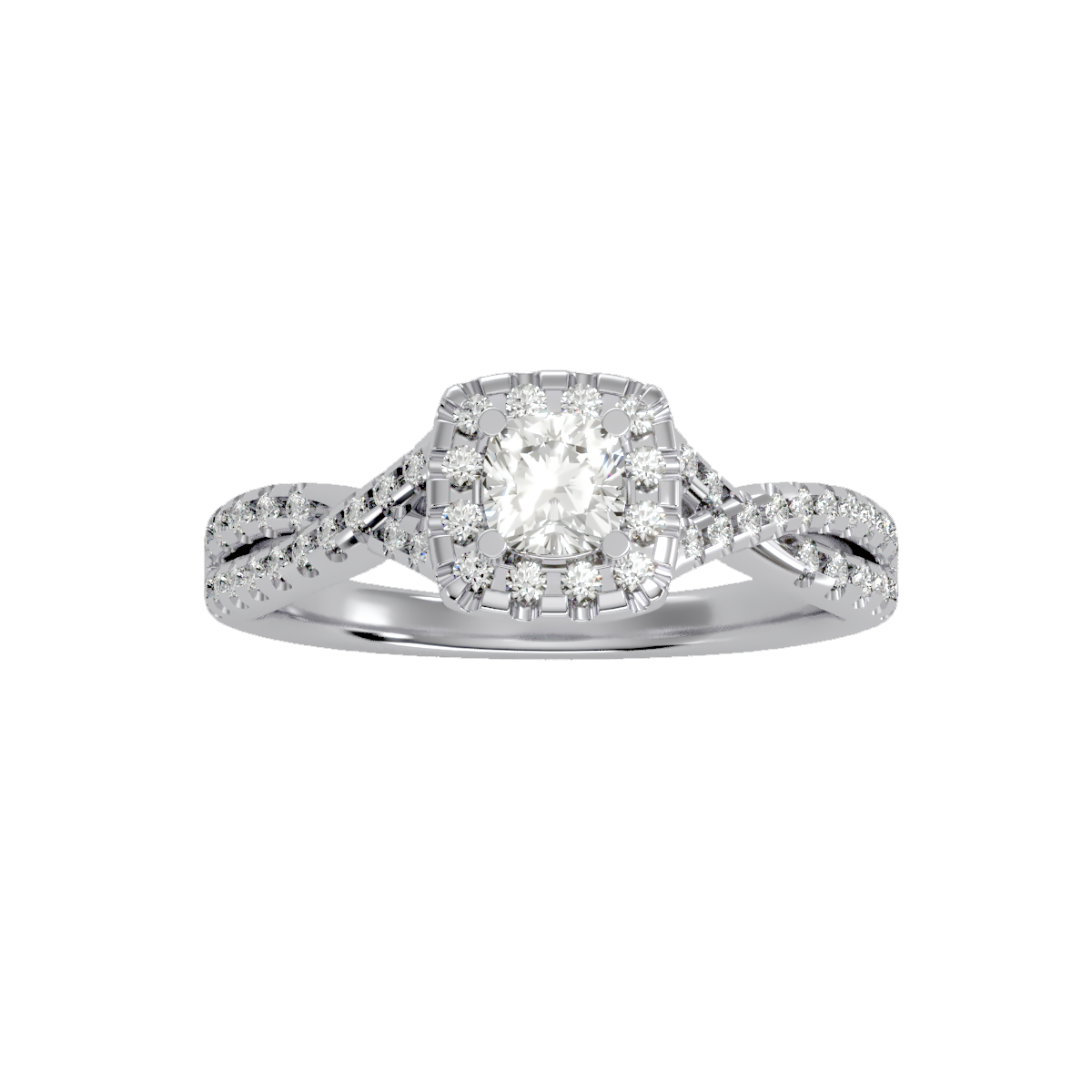 Rose Gold Cushion Halo Diamond Engagement Ring With Filigree Detail - Nine