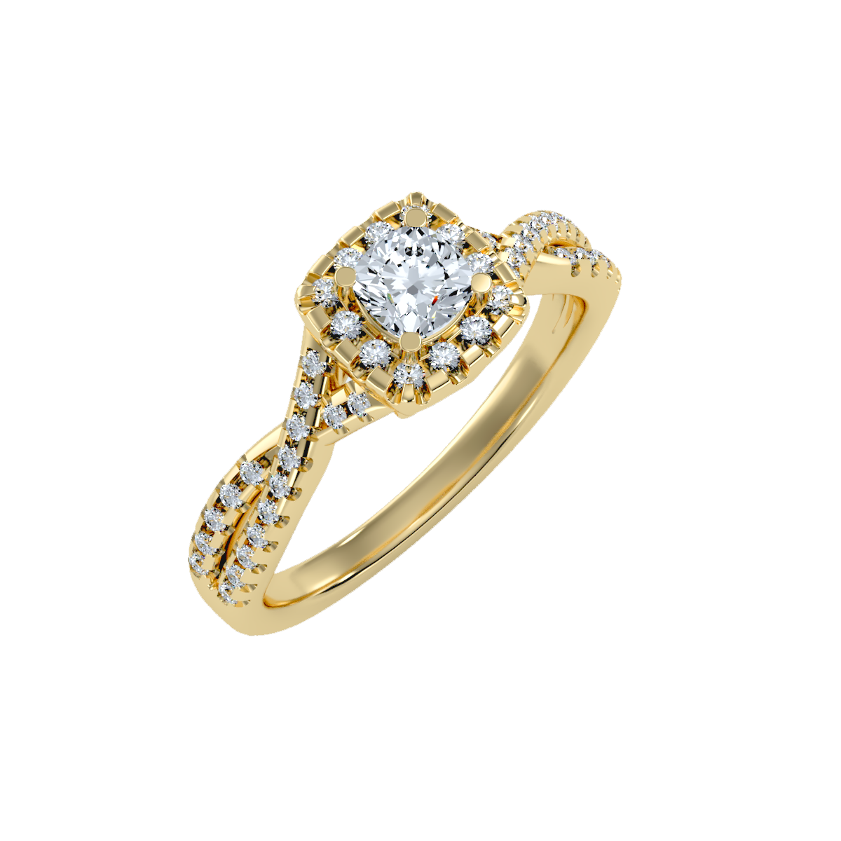 Rose Gold Cushion Halo Diamond Engagement Ring With Filigree Detail - Thirteen