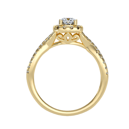 Rose Gold Cushion Halo Diamond Engagement Ring With Filigree Detail - Ten