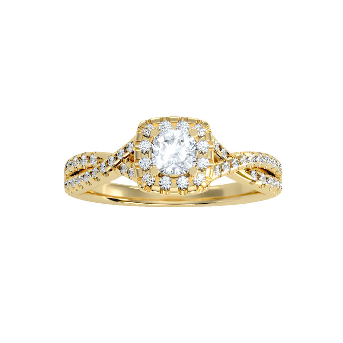 Rose Gold Cushion Halo Diamond Engagement Ring With Filigree Detail - Twelve
