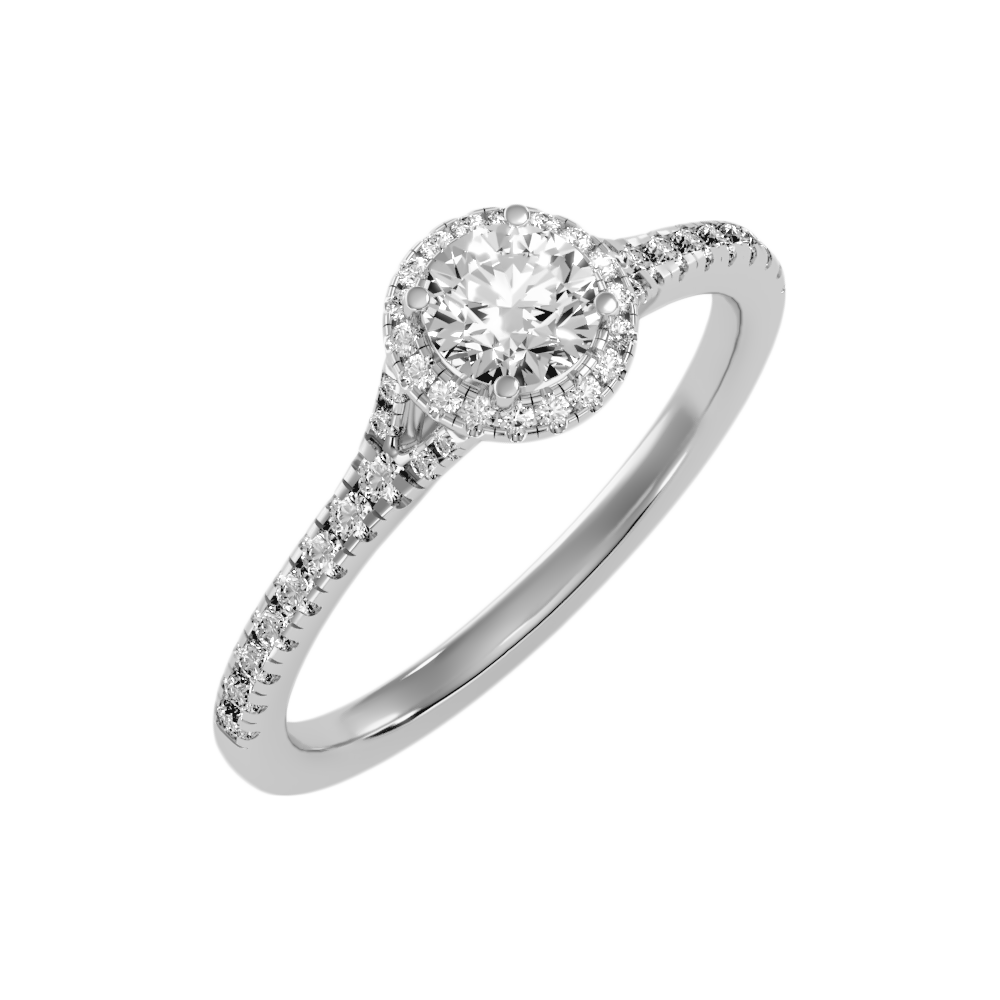 Scenic Halo Ring In 925 Sterling Silver - One