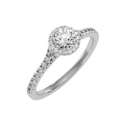 Scenic Halo Ring In 925 Sterling Silver - One
