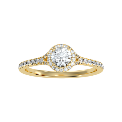 Scenic Halo Ring In 925 Sterling Silver - Ten