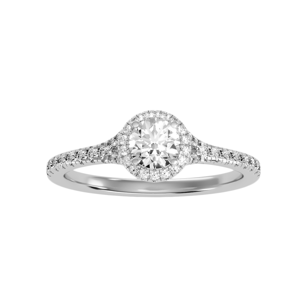 Scenic Halo Ring In 925 Sterling Silver - Three