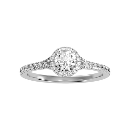 Scenic Halo Ring In 925 Sterling Silver - Three