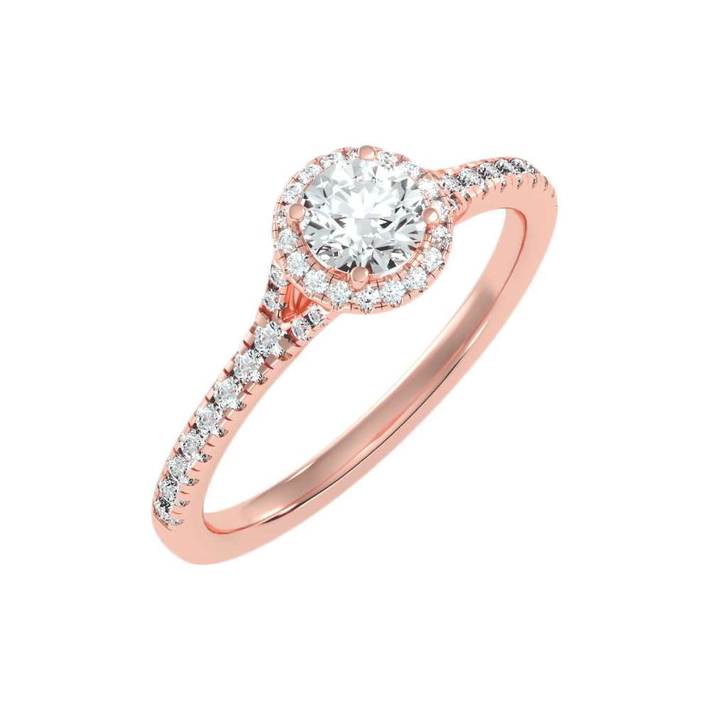 Scenic Halo Ring In 925 Sterling Silver - Five
