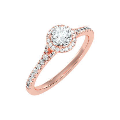 Scenic Halo Ring In 925 Sterling Silver - Five