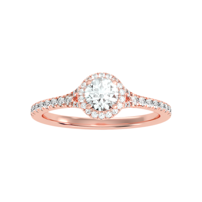 Scenic Halo Ring In 925 Sterling Silver - Seven