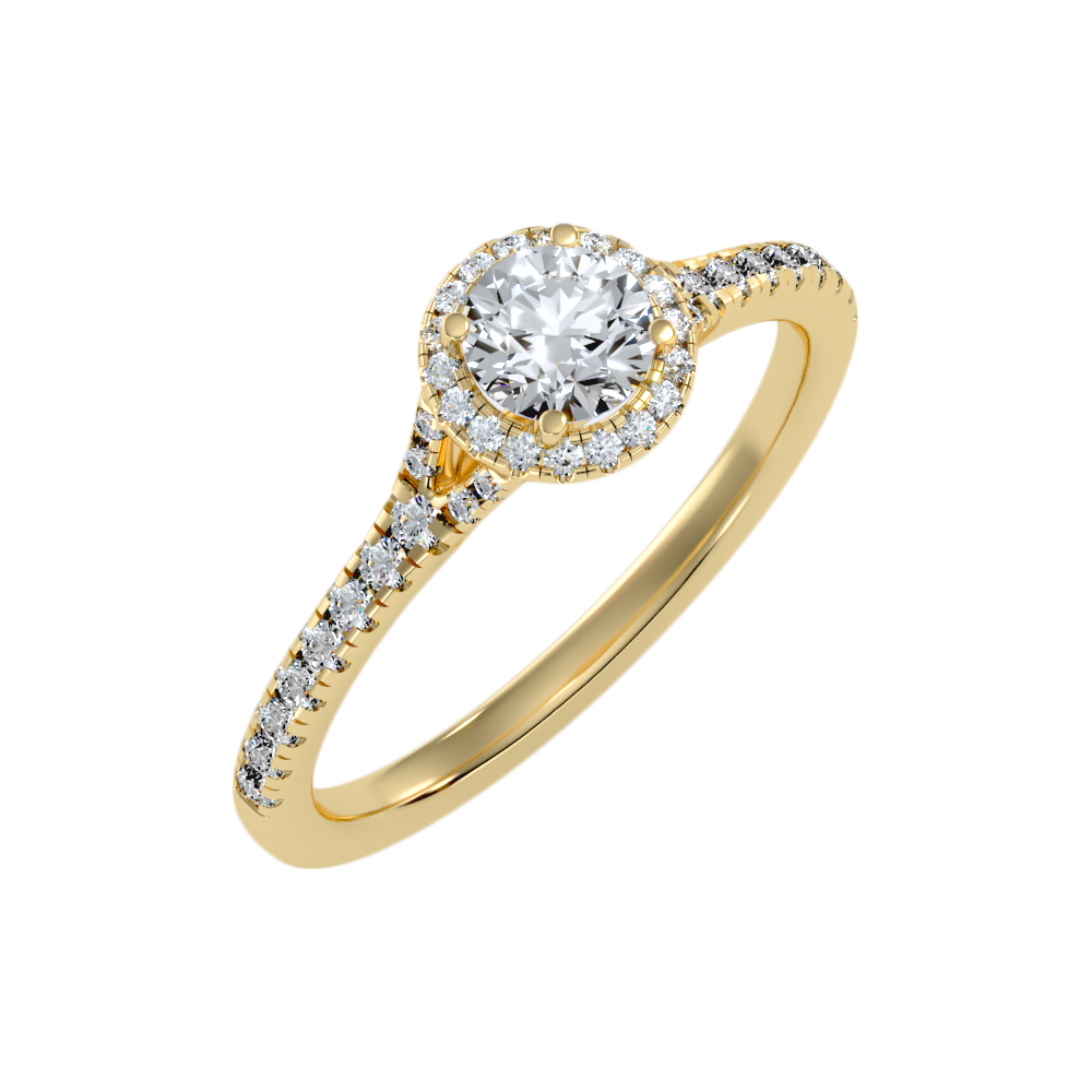 Scenic Halo Ring In 925 Sterling Silver - Nine