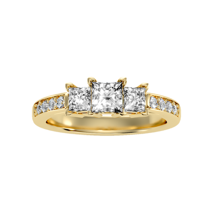 Scintillating Tri Stone Ring - Ten
