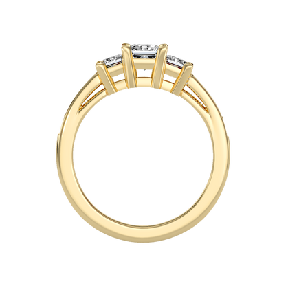 Scintillating Tri Stone Ring In 925 Sterling Silver - Twelve
